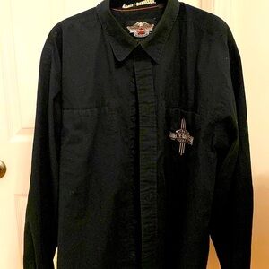 Harley-Davidson black button down shirt size large